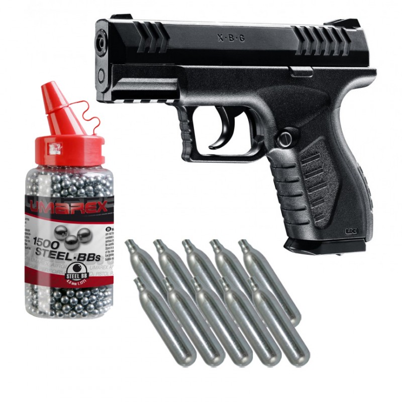 Pack Pistolet XBG 4,5mm CO2 UMAREX 19BBs + 1500 billes + 10