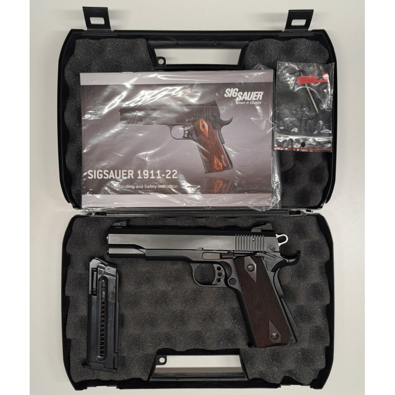 Pistolet Sig Sauer 1911-22 NOIR – Calibre .22LR – Canon Fileté & 2 Chargeurs