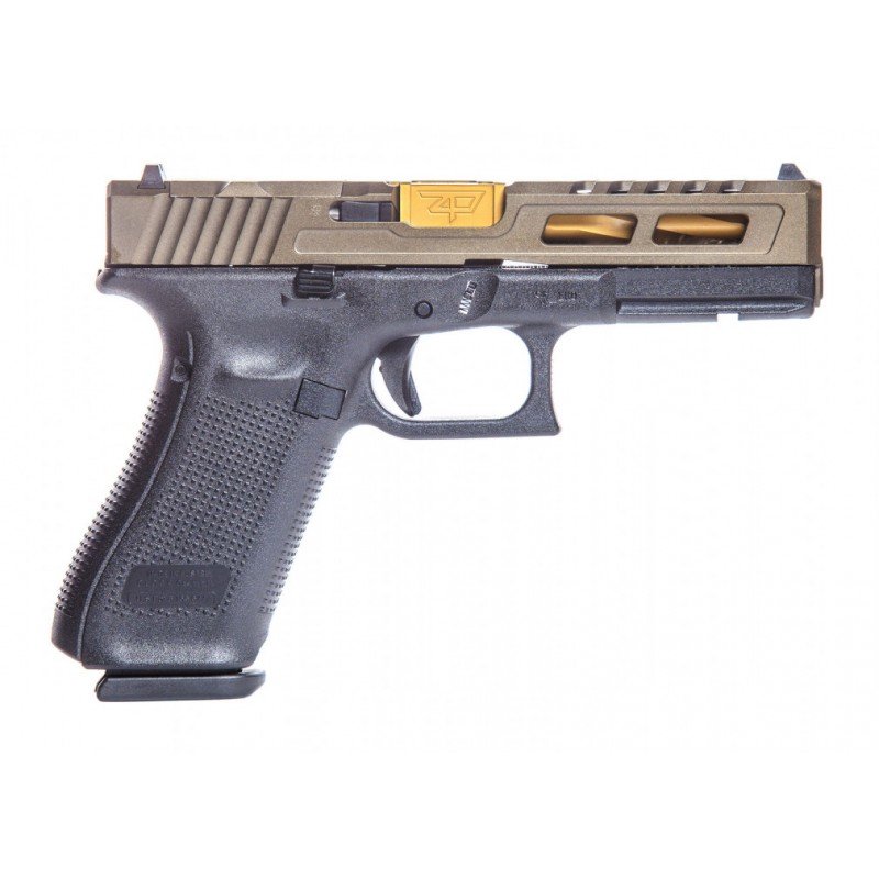 Glock 17 Gen5 Zaffiri Custom RMR Midnight Bronze 9x19 – Canon Flûté Or TiN