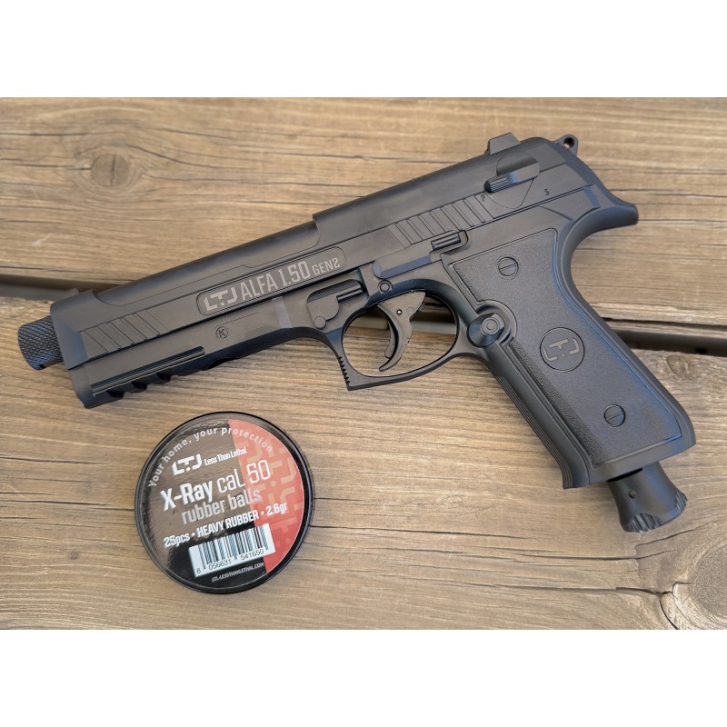 LTL Alfa 1.5 Gen II .50 18J CO₂ – Pistolet Semi-Automatique Noir + 25 Billes